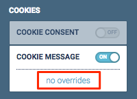 Cookie Message toggle